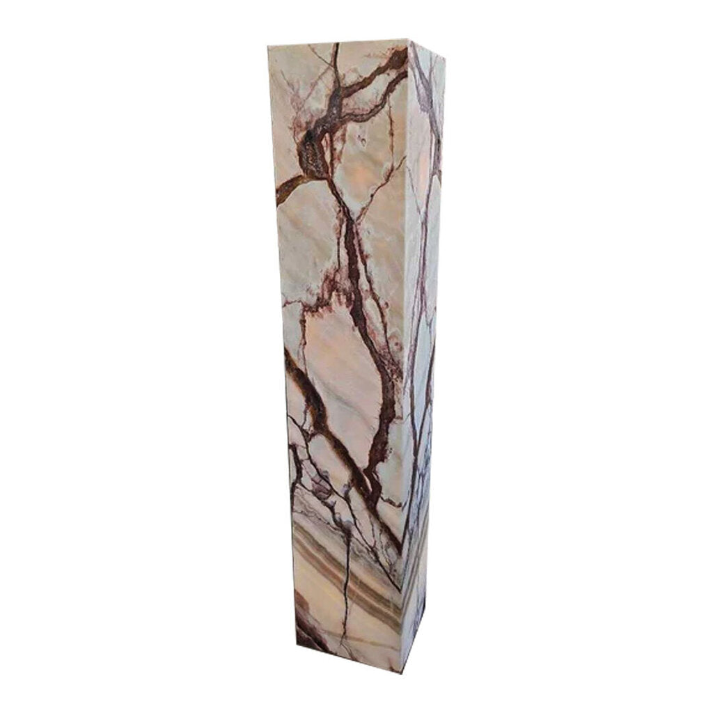 Nacar Onyx Cut, Polished Pearlescent Lighted Pedestal