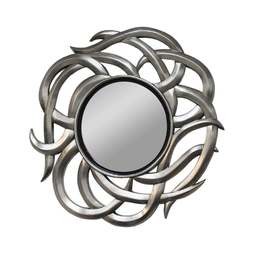 Precious Curves Mirror, Hand Cut Hammered Frame