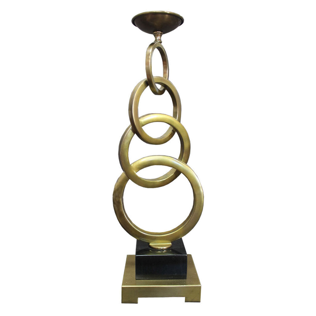 Burnished Gold Interlocking Circle Candle Holder