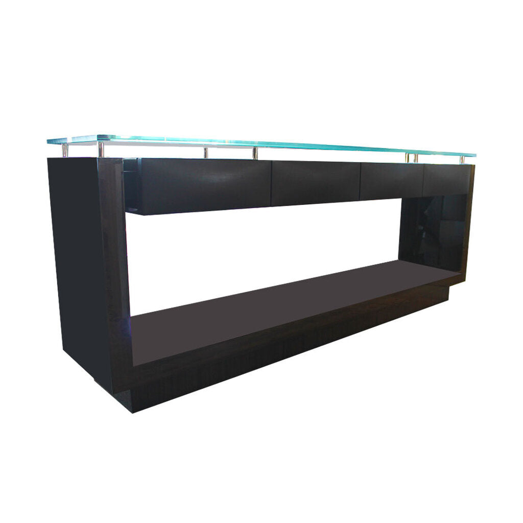 Dakota Jackson Modern Console, Polished Polyresin Macassar Ebony, 3/4