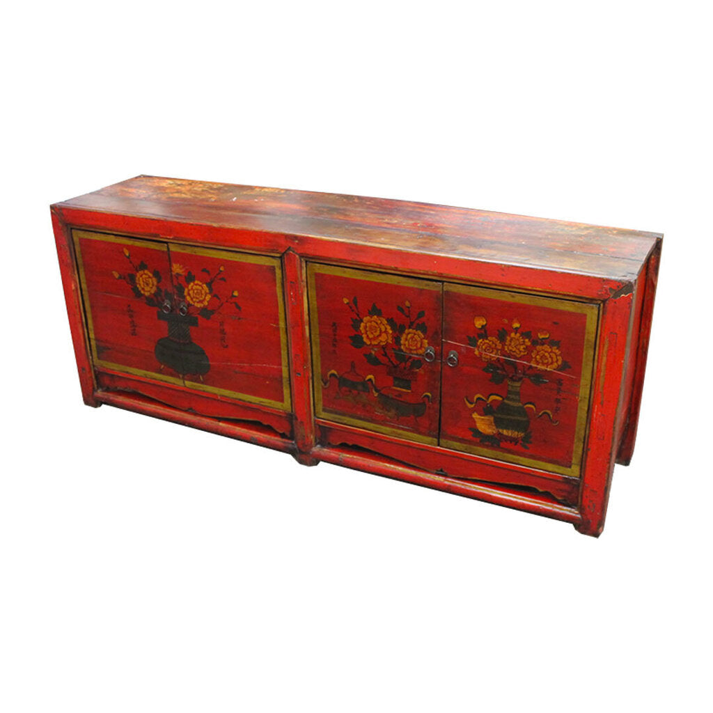 Antique Floral Chinese Sideboard